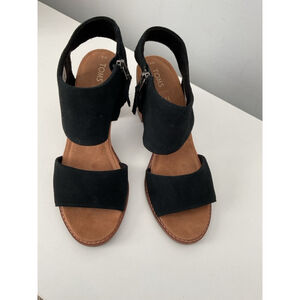Women's TOMS Black Sandals suede Size 9